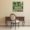 Miniatyrbild 2 av 4: Legendarte - Målning, tryck på duk - Japanska bron Claude Monet cm. 90x90