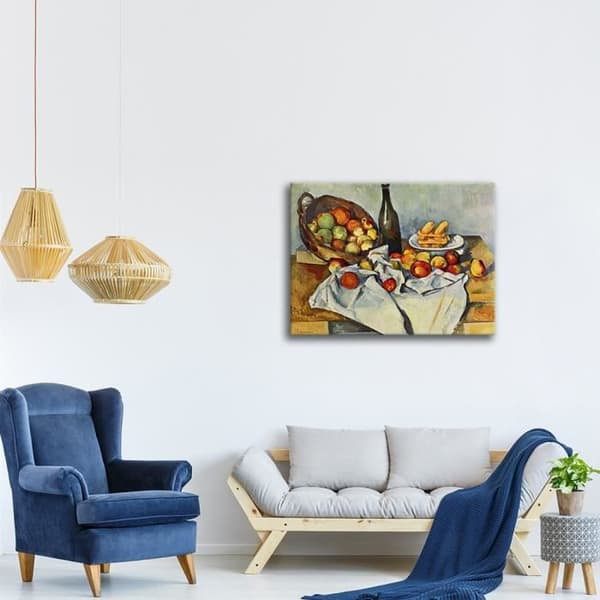 Legendarte - Målning, Tryck på duk - Äppelkorgen Paul Cézanne cm. 60x80