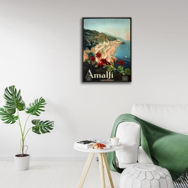 Legendarte - Vintage Amalfi Tourist Poster - Målning, Canvastryck cm. 50x70