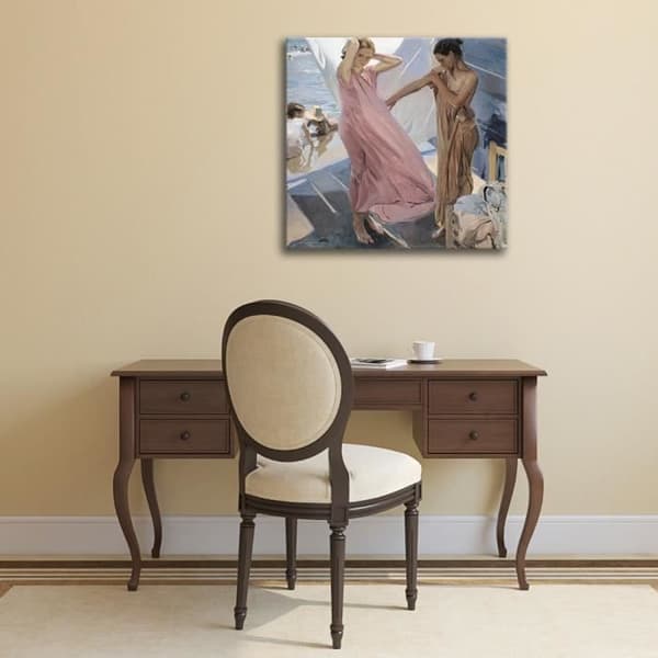 Legendarte - Målning, Tryck på duk - Efter badet - Valencia - Joaquín Sorolla cm. 60x60