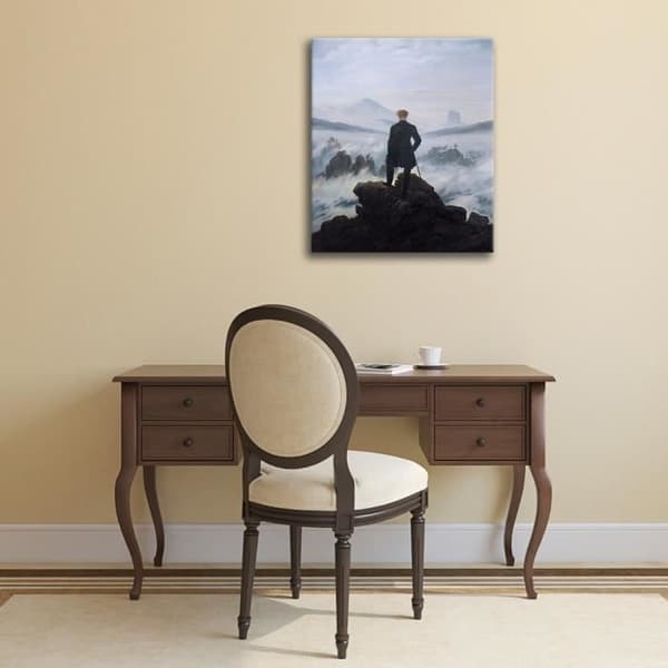 Legendarte - Målning, tryck på duk - Resenären överväger ett hav av moln Caspar David Friedrich cm. 80x100