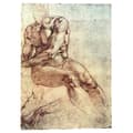 Miniatyrbild 1 av 4: Legendarte - Målning, tryck på duk - Studie av en naken man Michelangelo Buonarroti cm. 50x80