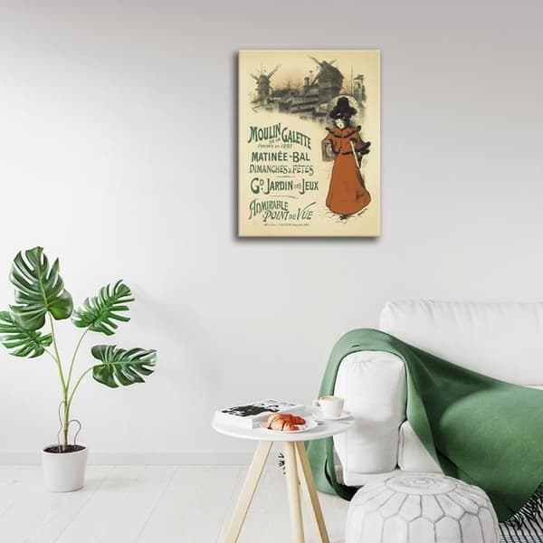 Legendarte - Vintage konstnärlig affisch Moulin De La Galette - Målning, tryck på duk cm. 50x70