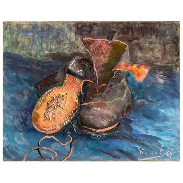 Legendarte - Målning, tryck på duk - Ett par skor Vincent Van Gogh cm. 40x50