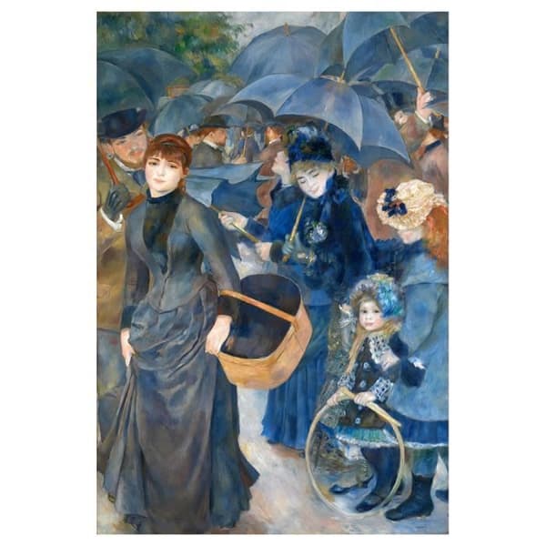 Legendarte - Målning, tryck på duk - Paraplyerna Pierre Auguste Renoir cm. 80x120