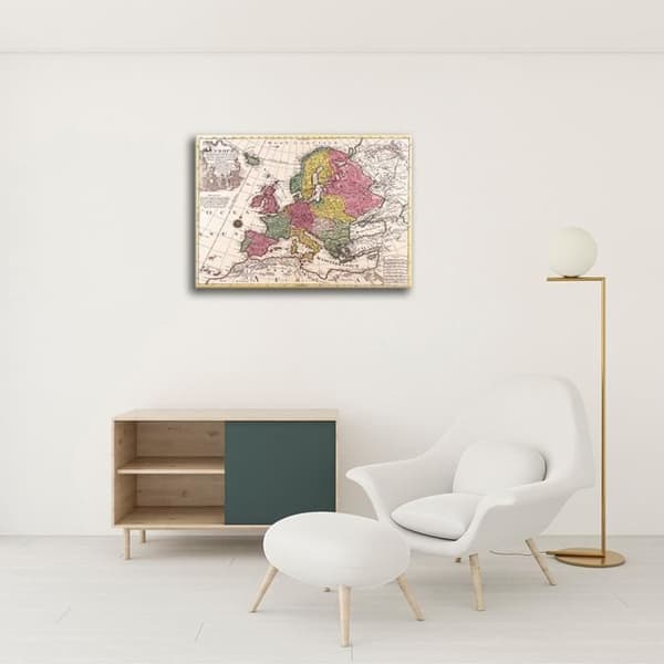Legendarte - Målning, Tryck på duk - Kartografi - Gammal karta nr 36 cm. 40x50