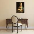 Miniatyrbild 2 av 4: Legendarte - Målning, tryck på duk - Damen med en hermelin Leonardo Da Vinci cm. 60x80