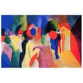 Miniatyrbild 1 av 4: Legendarte - Målning, Tryck på duk - Kvinna med gul jacka August Macke cm. 60x90