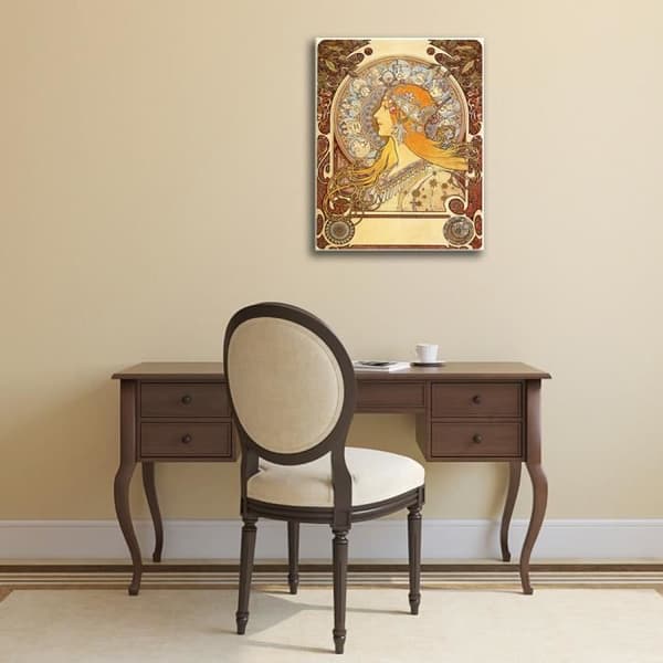 Legendarte - Målning, tryck på duk - Zodiac Alphonse Mucha cm. 60x80