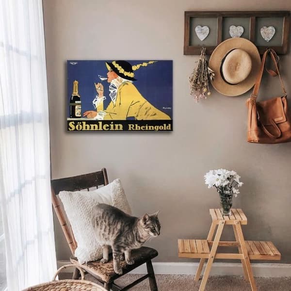Legendarte - Vintage reklamaffisch Söhnlein Rheingold - Målning, tryck på duk cm. 50x70