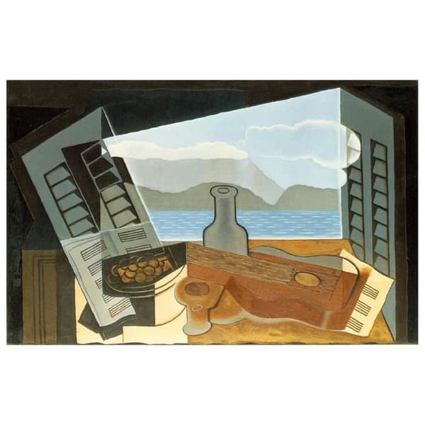 Legendarte - Målning, Tryck på duk - Det öppna fönstret Juan Gris cm. 80x120