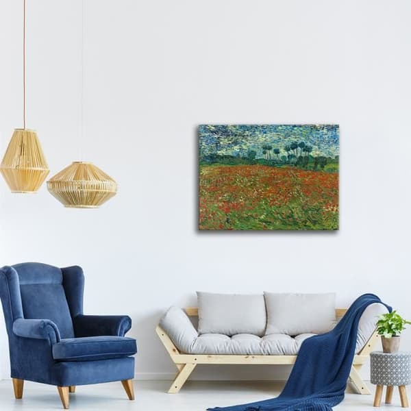 Legendarte - Målning, tryck på duk - Vallmofältet Vincent Van Gogh cm. 80x100
