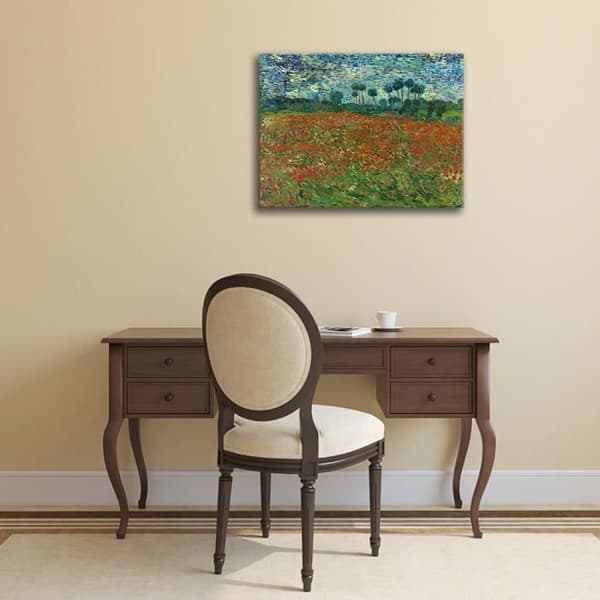 Legendarte - Målning, tryck på duk - Vallmofältet Vincent Van Gogh cm. 80x100