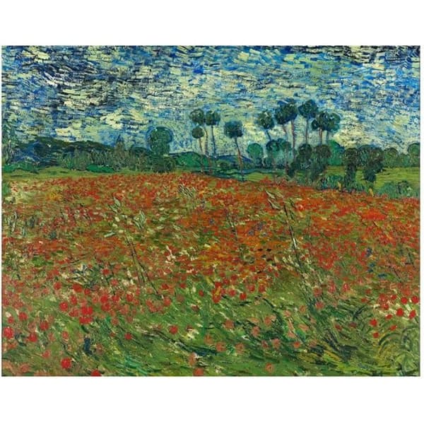 Legendarte - Målning, tryck på duk - Vallmofältet Vincent Van Gogh cm. 80x100