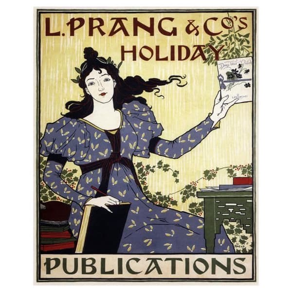 Legendarte - Målning, tryck på duk - L. Prang &amp; Co. Publikationer, 1895 - Louis John Rhead cm. 40x50
