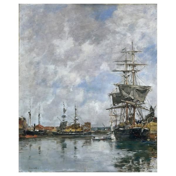 Legendarte - Målning, Tryck på duk - Deauville Port - Eugène Boudin cm. 50x60