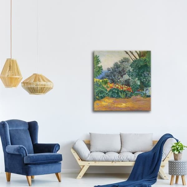 Legendarte - Målning, Tryck på duk - Blommande trädgårdshörna - Pierre Bonnard cm. 50x60