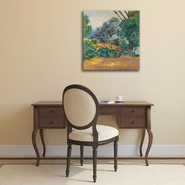 Legendarte - Målning, Tryck på duk - Blommande trädgårdshörna - Pierre Bonnard cm. 50x60