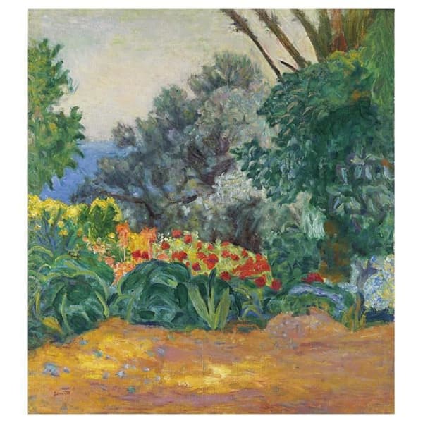 Legendarte - Målning, Tryck på duk - Blommande trädgårdshörna - Pierre Bonnard cm. 50x60