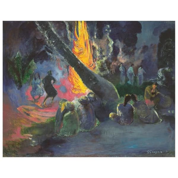 Legendarte - Målning, tryck på duk - Upa Upa (Eldens dans) Paul Gauguin cm. 60x75