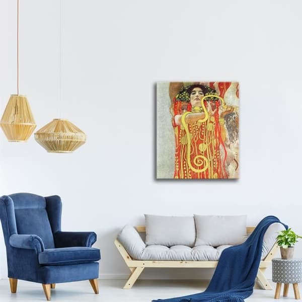 Legendarte - Målning, Tryck på duk - Hygeia - Gustav Klimt cm. 80x100
