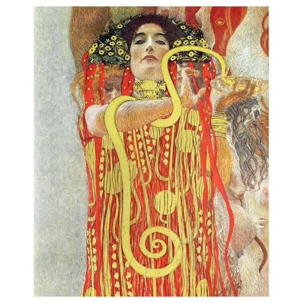 Legendarte - Målning, Tryck på duk - Hygeia - Gustav Klimt cm. 80x100