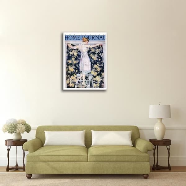 Legendarte - Målning, tryck på duk - Hemmatidning för damer 1921 - C. Coles Phillips cm. 50x70