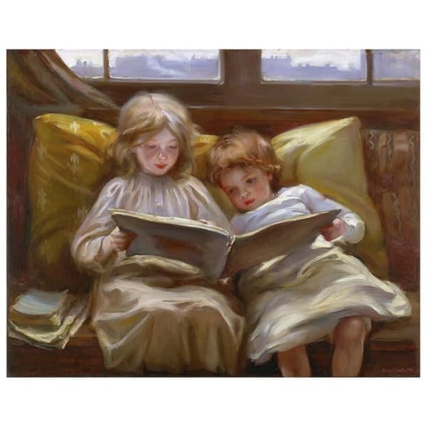 Legendarte - Målning, tryck på duk - Intressant berättelse - Laura Muntz Lyall cm. 60x75