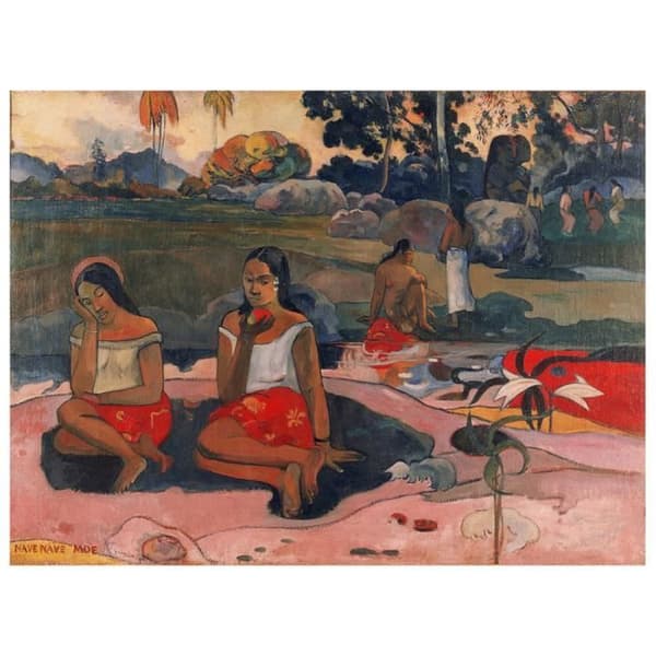Legendarte - Målning, tryck på duk - Nave Nave Moe / Mirakulös fontän Paul Gauguin cm. 60x80