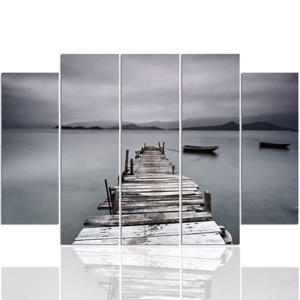 Legendarte - Målning, Tryck på duk - Lugna vatten cm. 150x100 (5 paneler)