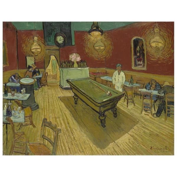 Legendarte - Målning, tryck på duk - Nattcaféet Vincent Van Gogh cm. 60x75