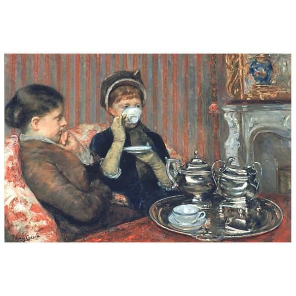 Legendarte - Målning, Tryck på duk - Mary Cassatt Tea cm. 60x90