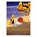 Miniatyrbild 1 av 4: Legendarte - Vintage Cattolica turistaffisch - målning, canvastryck cm. 50x70