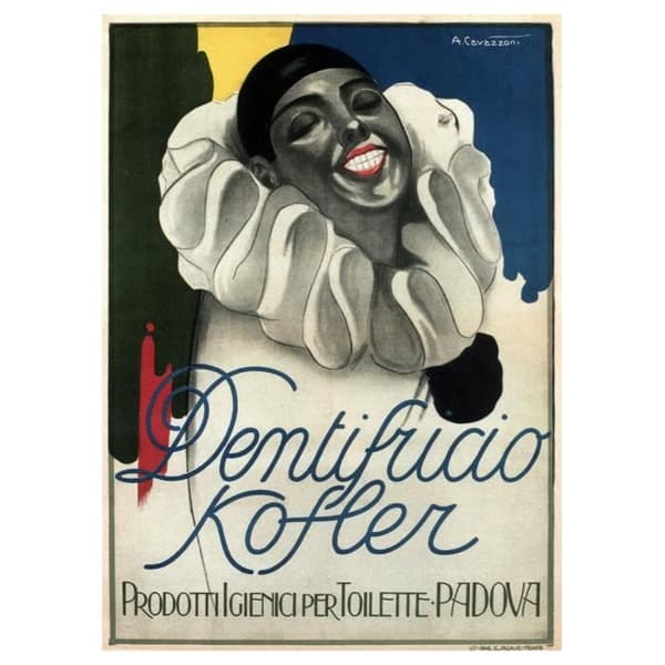 Legendarte - Vintage reklamaffisch Dentifricio Kofler - Målning, tryck på duk cm. 50x70