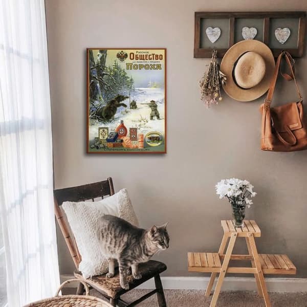 Legendarte - Vintage reklamaffisch Krut - målning, tryck på duk cm. 50x70