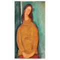 Miniatyrbild 1 av 4: Legendarte - Målning, tryck på duk - Porträtt av Jeanne Hébuterne Amedeo Modigliani cm. 50x100