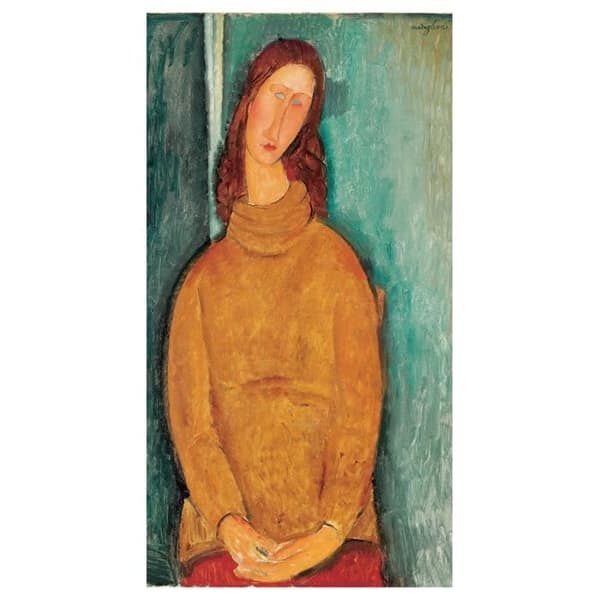 Legendarte - Målning, tryck på duk - Porträtt av Jeanne Hébuterne Amedeo Modigliani cm. 50x100