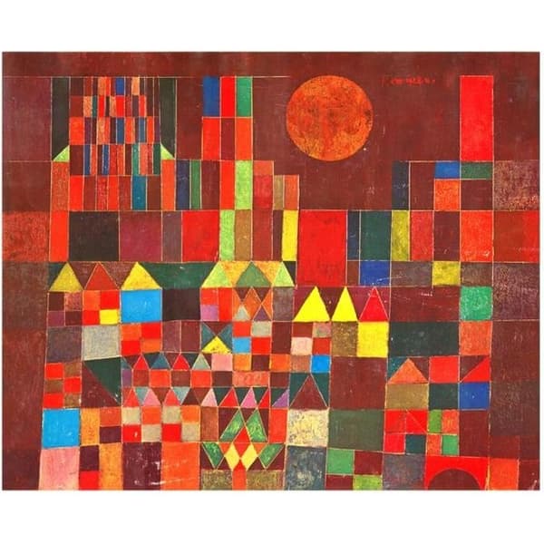 Legendarte - Målning, tryck på duk - Burg Und Sonne (Slott och sol) Paul Klee cm. 50x70