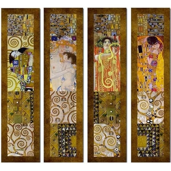Legendarte - Målning, tryck på duk - Målningar av Klimt - Komposition 1 cm. 100x100 (4 paneler)