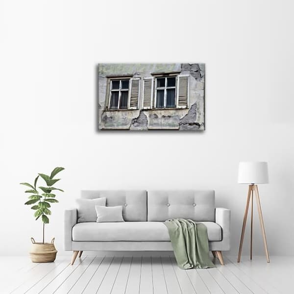 Legendarte - Målning, Tryck på duk - Förstörda fönster cm. 60x90