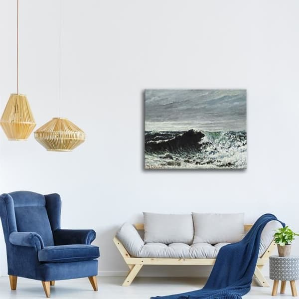 Legendarte - Målning, Tryck på duk - Vågen - Gustave Courbet cm. 50x60