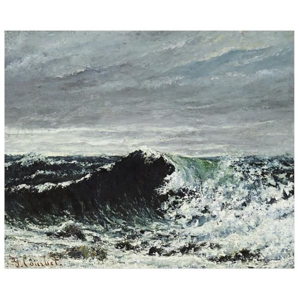 Legendarte - Målning, Tryck på duk - Vågen - Gustave Courbet cm. 50x60