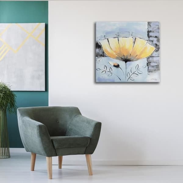 Legendarte - Målning, Tryck på duk - Gul Corolla cm. 60x60