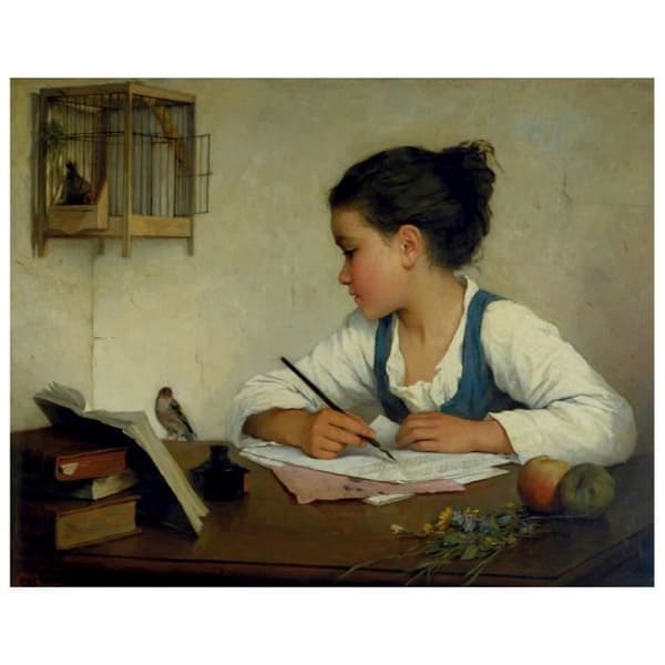 Legendarte - Målning, Tryck på duk - Barnskrivande - Henriette Browne cm. 80x100