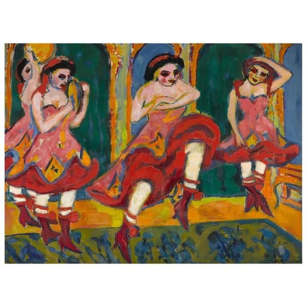 Legendarte - Målning, tryck på duk - Czardas Dancers - Ernst Ludwig Kirchner cm. 60x80