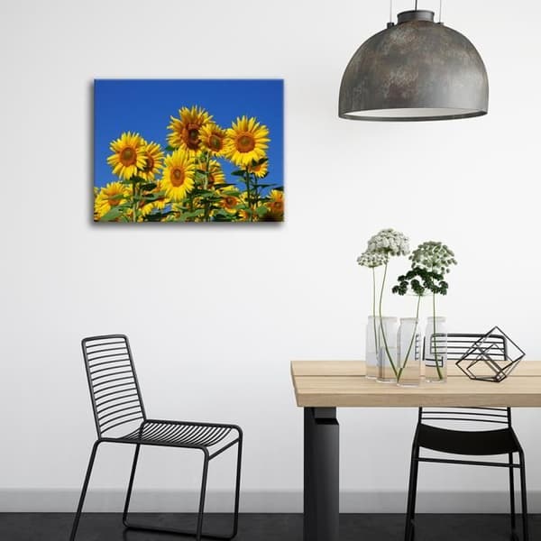 Legendarte - Målning, Tryck på duk - Solrosor cm. 80x100