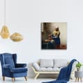 Miniatyrbild 3 av 4: Legendarte - Målning, tryck på duk - Mjölkjungfrun Jan Vermeer cm. 80x90