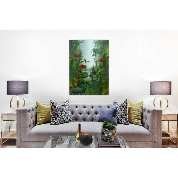 Tavla, Canvastavla - Papegojor med bambu - 50x70cm