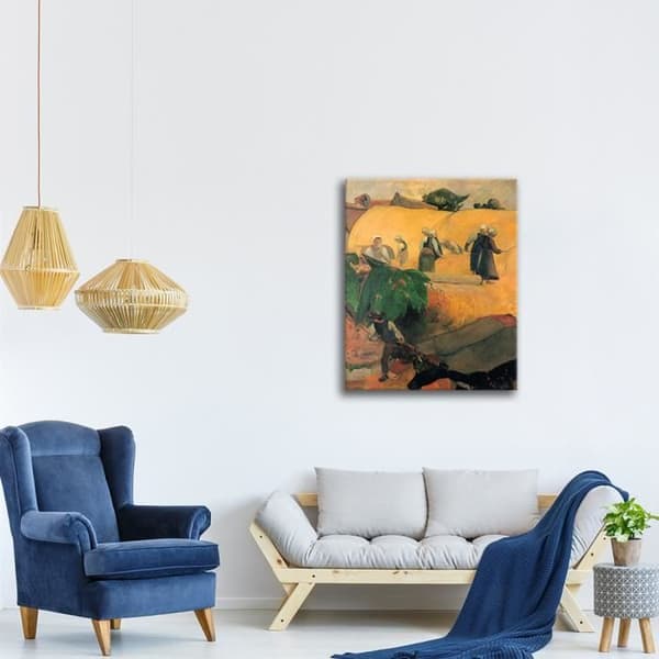 Legendarte - Målning, tryck på duk - Skördare Paul Gauguin cm. 60x80