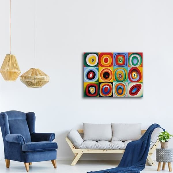 Legendarte - Målning, Tryck på duk - Färgtest Wassily Kandinsky cm. 80x100